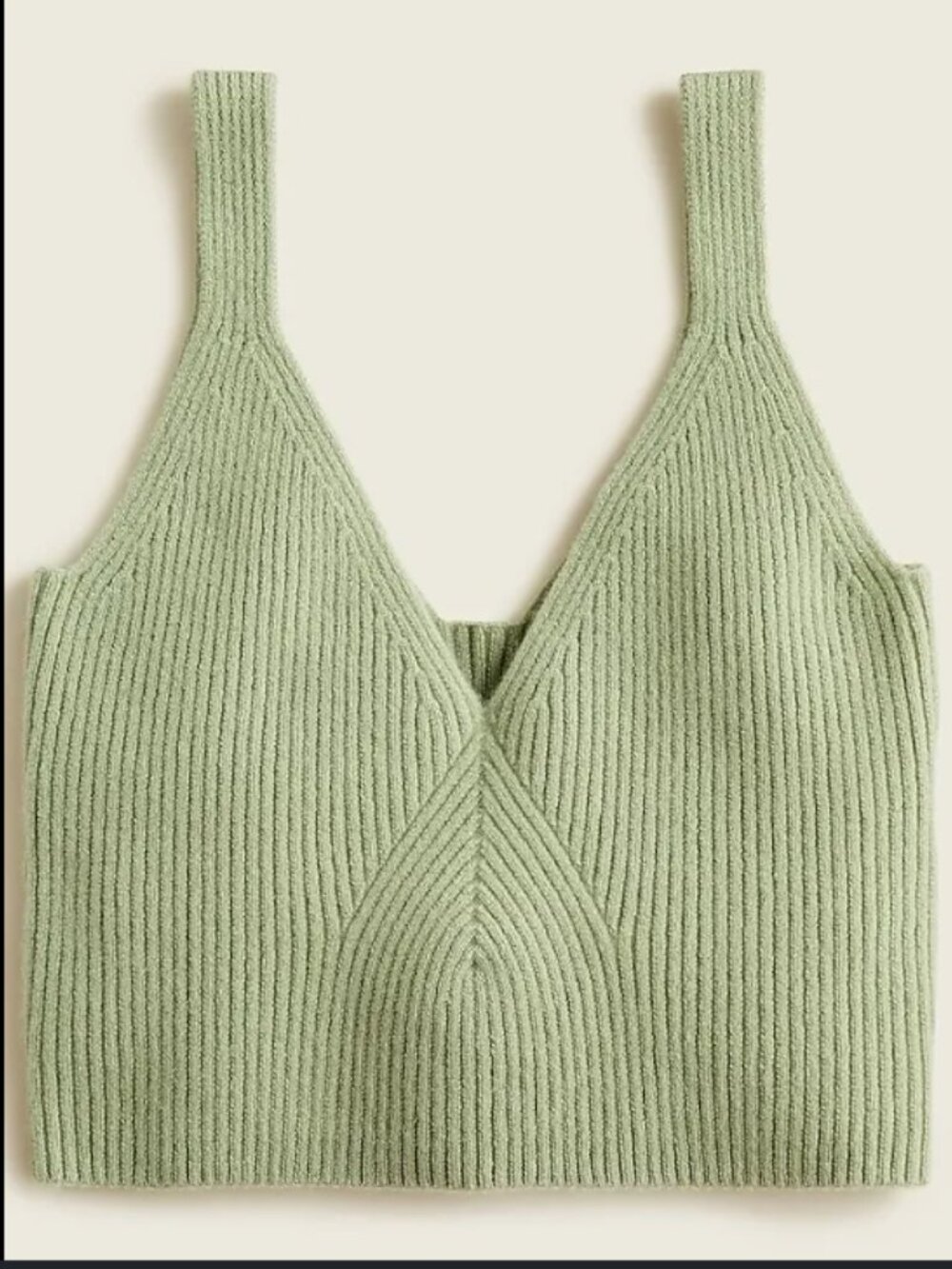 J.Crew Sage-green Cashmere Cropped Tank
